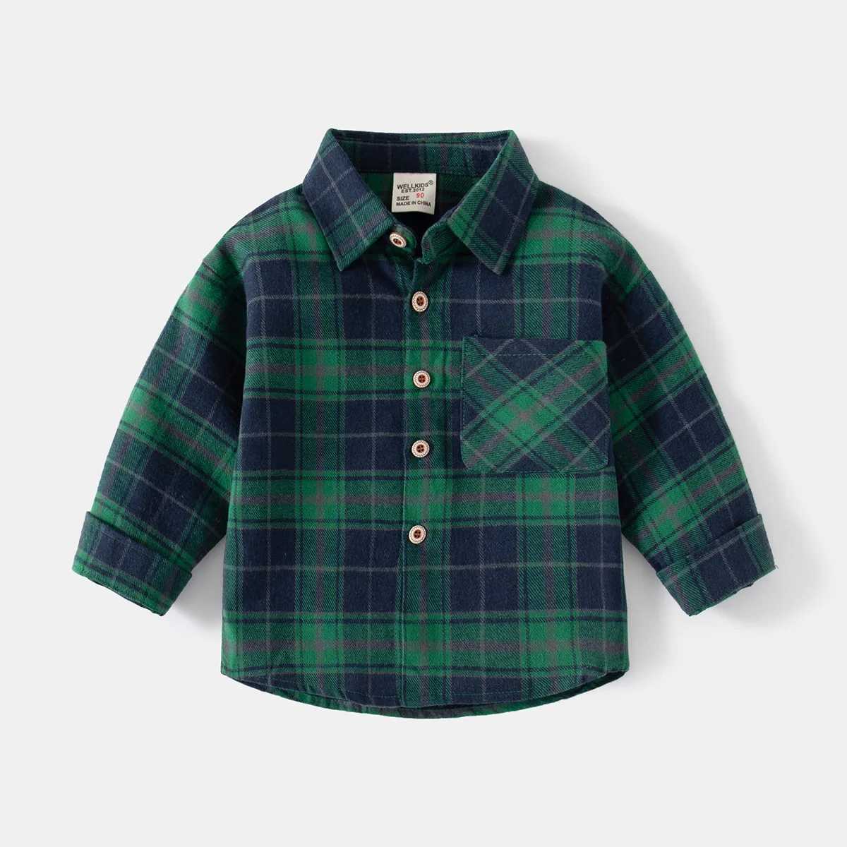 Baby boy plain long sleeved shirt spring collar comfortable cotton mens shirtW240729