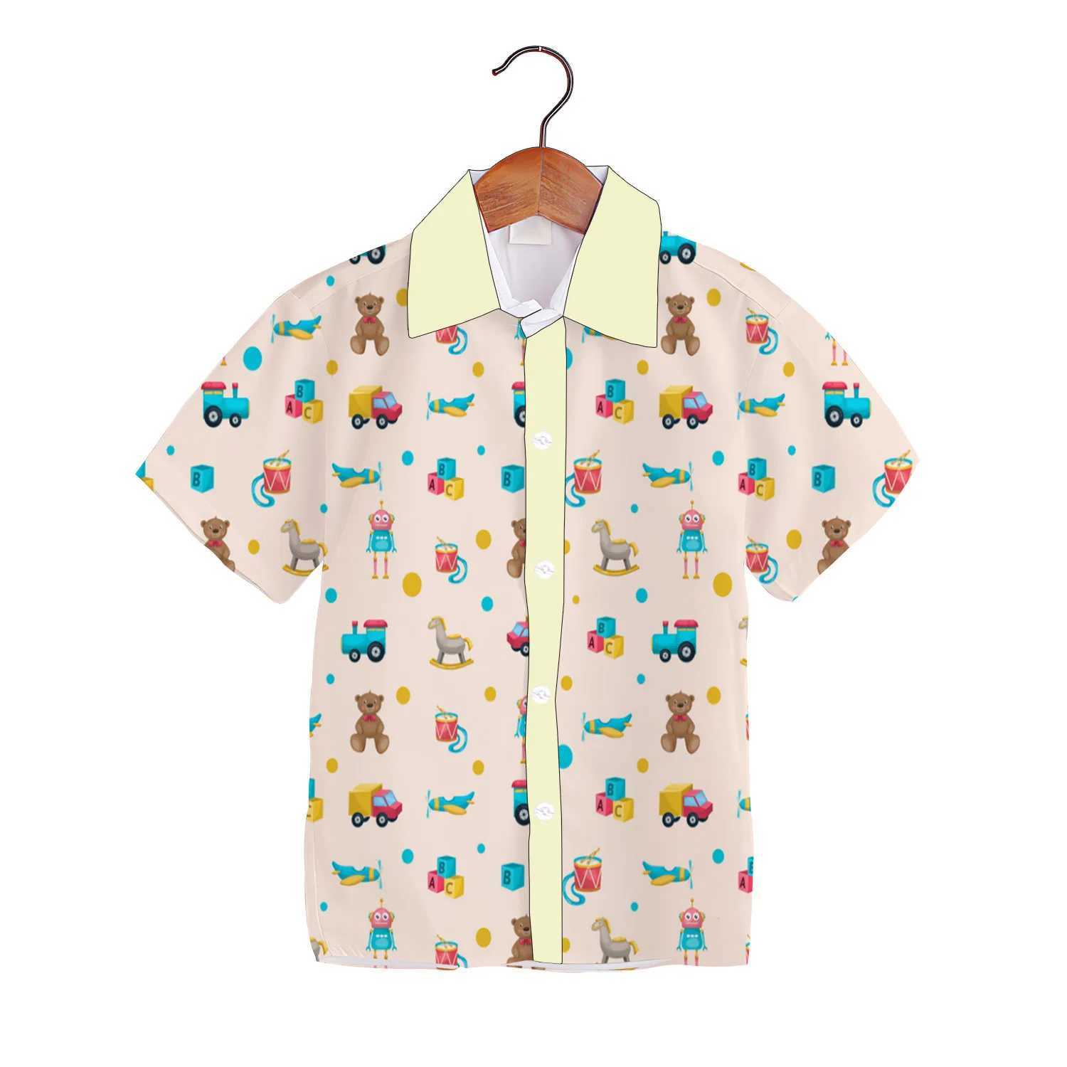 Childrens summer butterfly top beachwear childrens short sleeved button up collar childrens baby jacketW240729
