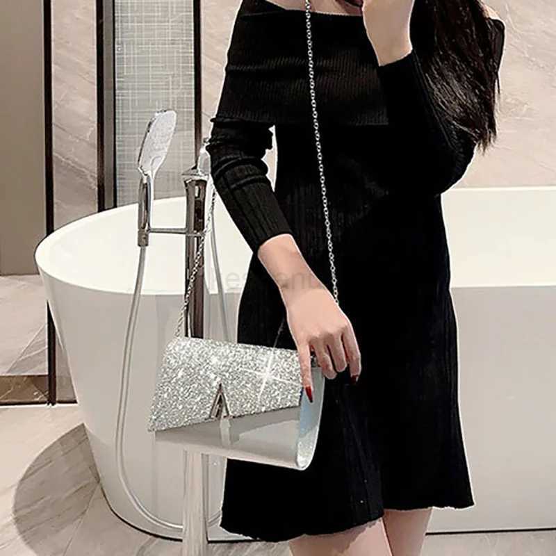 Women Evening Shinny Handbag Ladies Luxury Glitter Sequin Clutch Bag Purse Chain Shoulder Crossbody Bag For Wedding Party XA32ZDXJ240729