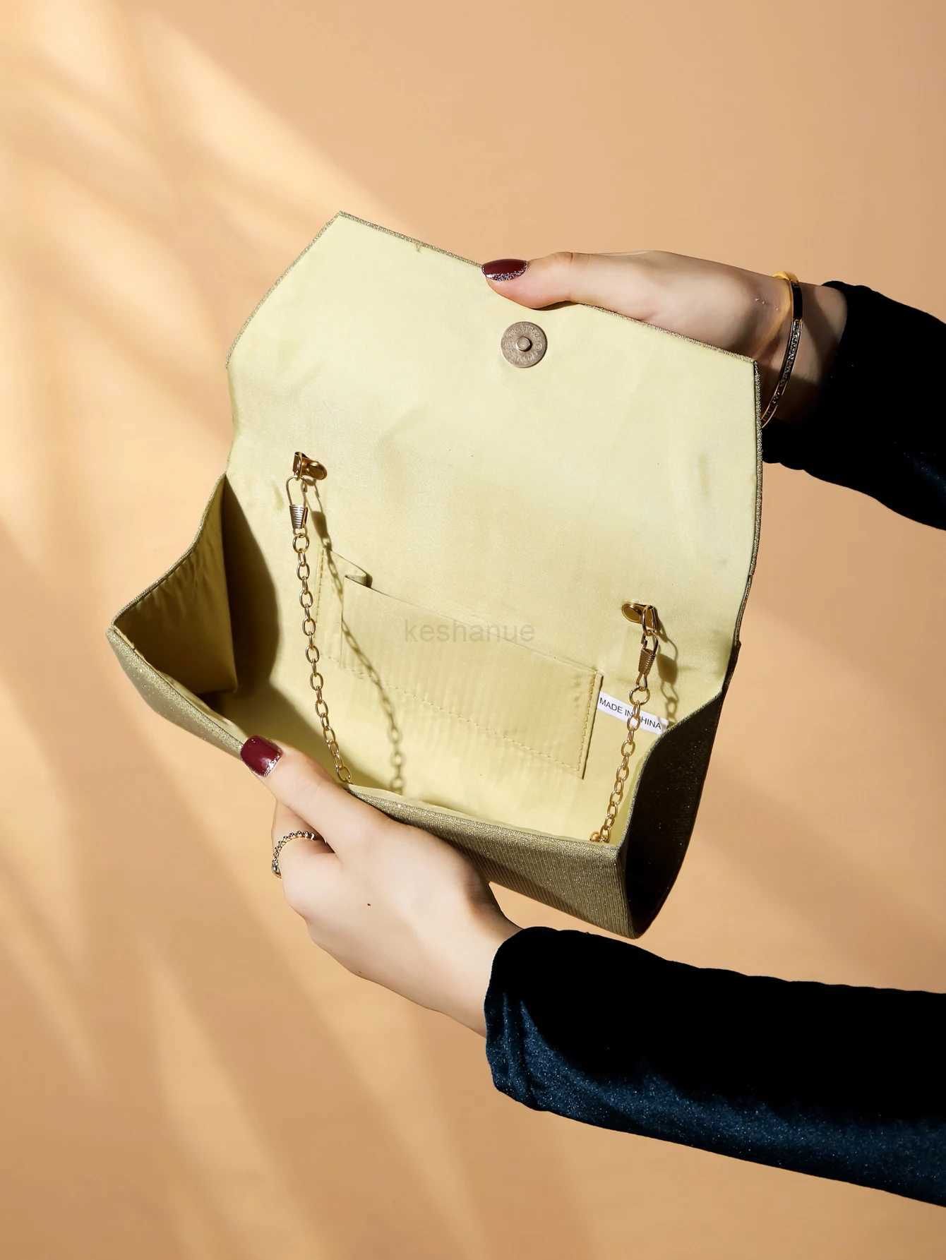 Glamorous Glitter Bling Sequin Luxury Shiny Rhinestone Decor Flap Chain Glitter Square Bag Evening BagXJ240729