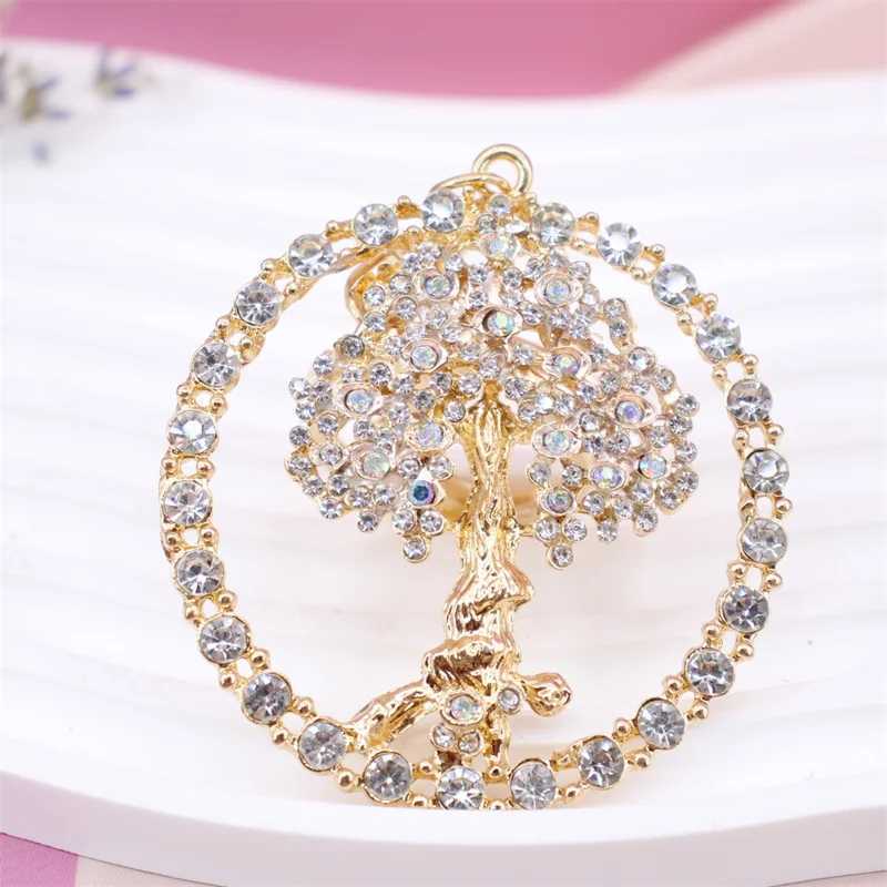Life Tree Element Keychain Colorful Crystal Pendant Rhinestone Tree Pendant Keyring Gifts for Family And Friends UnisexL240729