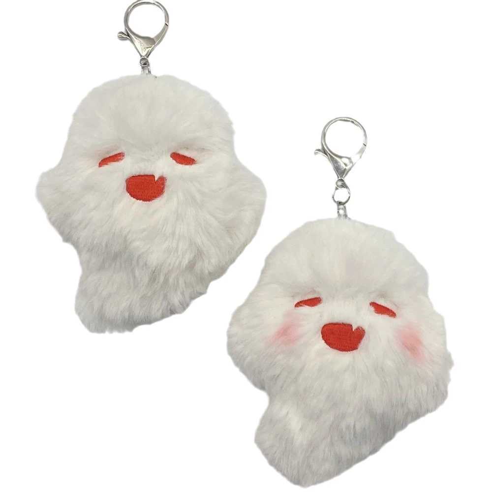 Game Genshin Impact Hutao Cosplay Keychain Unisex Ghost Pendant Plush Doll Key Rings Accessories Key ChainsL240729