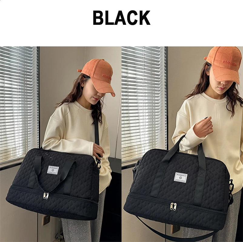 Short Trip Travel Bag Men Women Handbag Large Capacity Luggage Storage Bag Dry Wet Separation Waterproof Sports Fitness Bag 240729