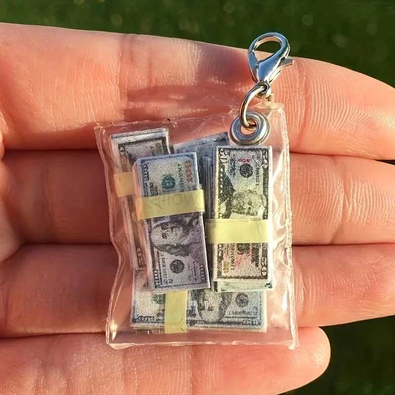 Unique Handmade Mini Money Bag Keychain Perfect GiftL240729