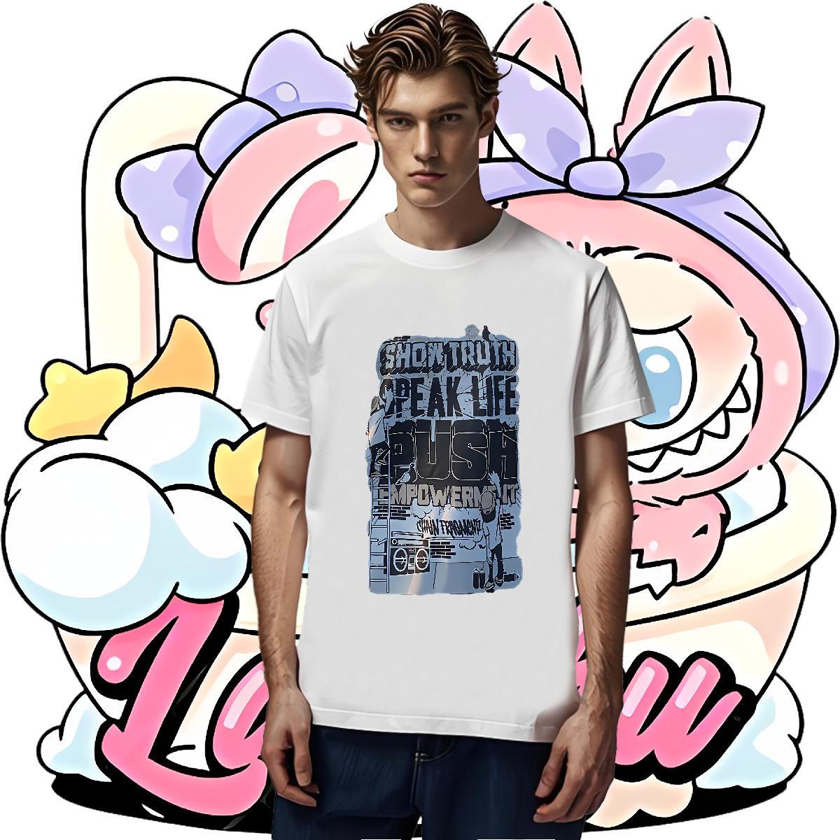 Wholesale Men Clothes T-Shirt 230g 100% Cotton Street letter Cartoon Print Breathable Short Sleeve Fashion Designer T shirt Tees Shirts