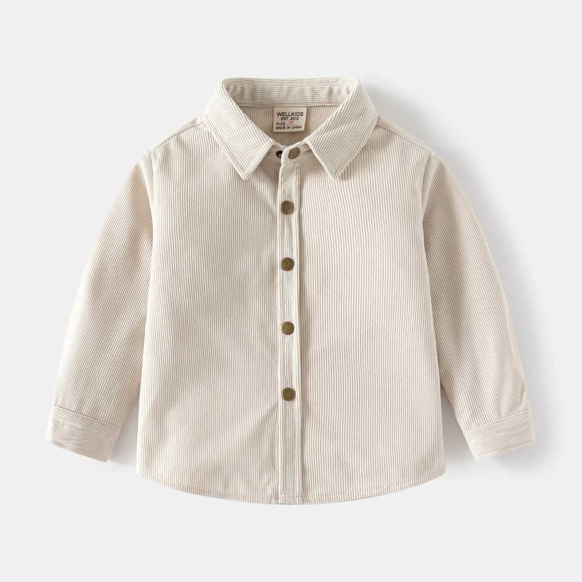 Spring/Autumn 2024 Handsome Boy Solid Color Corduroy Shirt New Childrens Solid Color Shirt available in 4 colors for ages 3-8.W240729