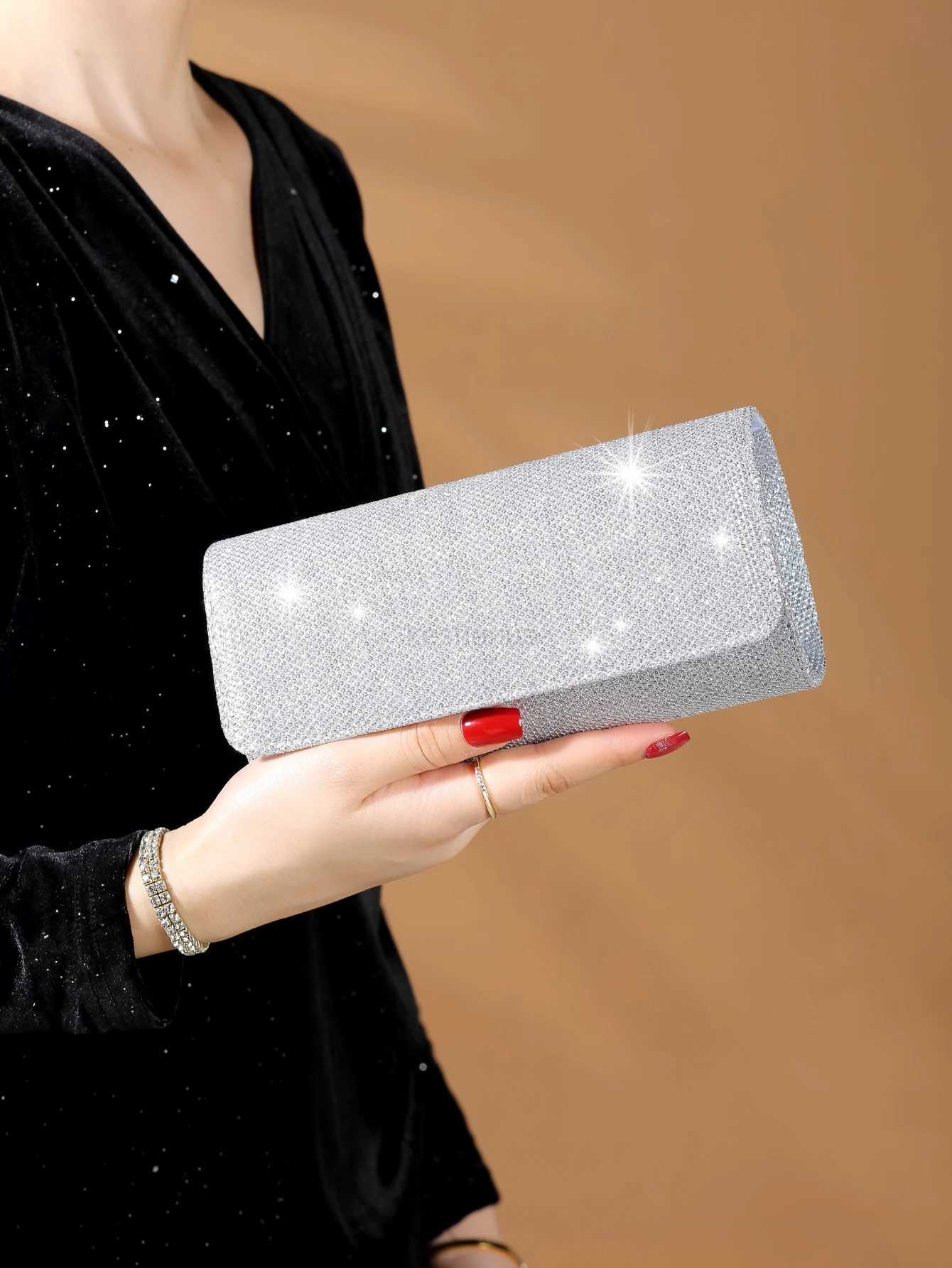 Glamorous Elegant Exquisite Quiet Luxury Sequin Stylish Luxury Shiny Mini Glitter Flap Square Bag Evening BagXJ240729