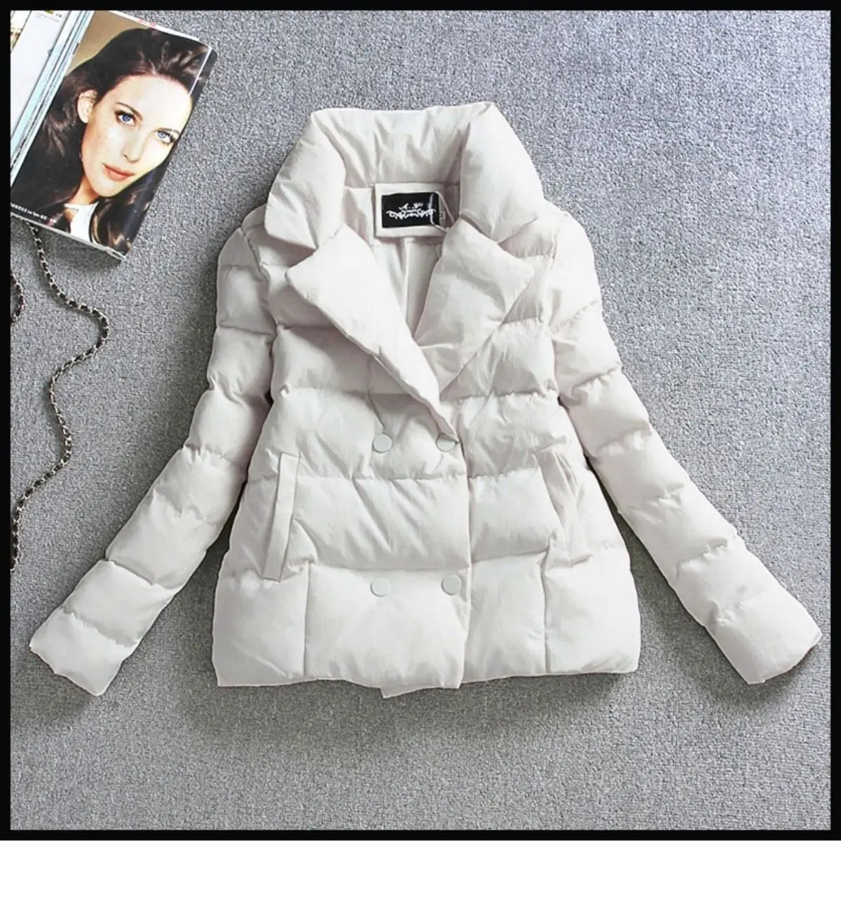 Womens Slim Short Cotton Parka Jacket Coat Clothing Style 2024 Autumn Winter 240729