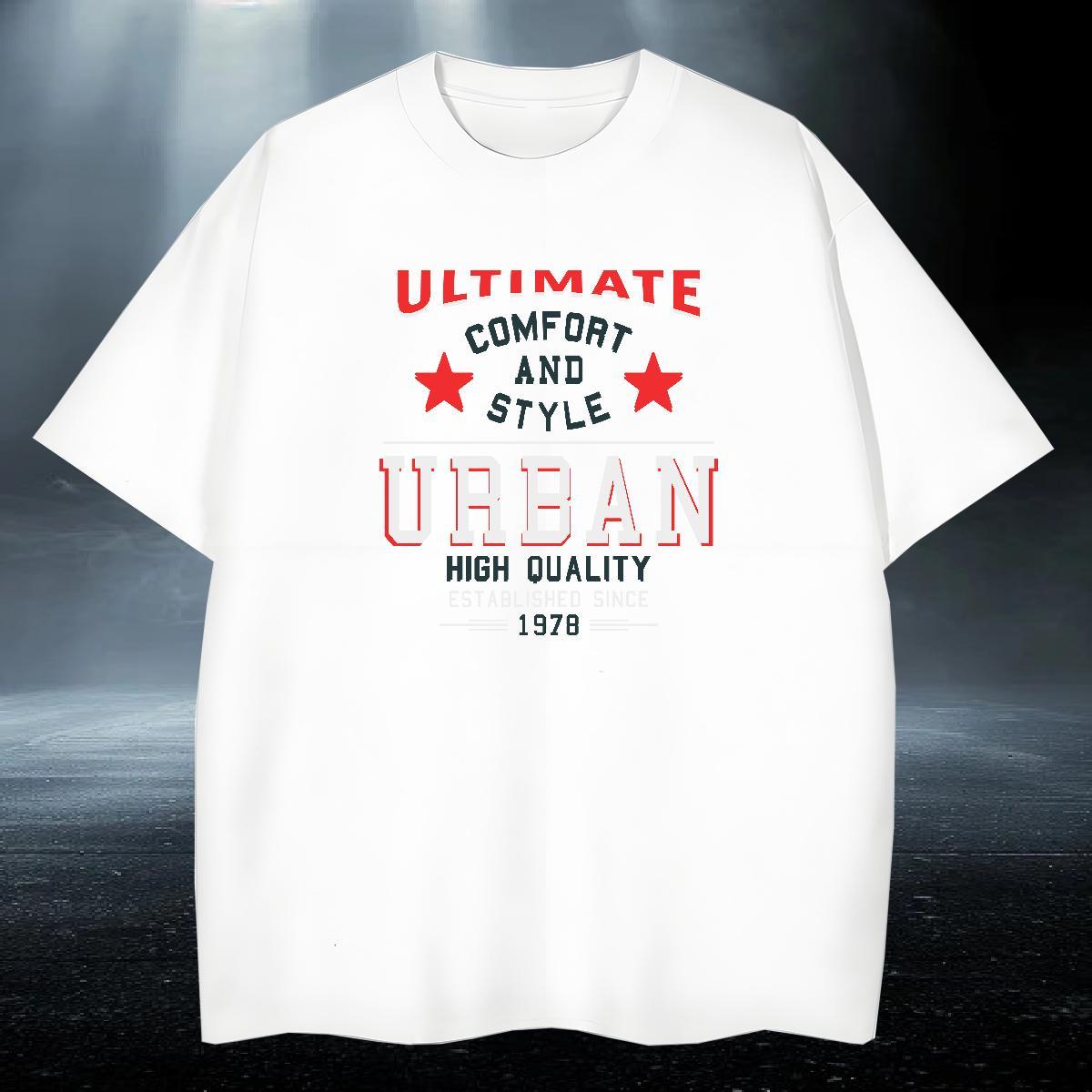 Cool Design Mens Tshirts 100% Cotton 230g Hip Hop Street letter DIY Printed Breathable Crew Neck Fashion New Man T Shirts Tops