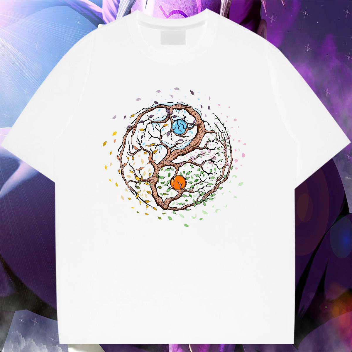 Cool Men Tshirts 230g Pure Cotton Home Outdoor tree Customized Crew Neck Classic T-Shirts for Men Tops Tees