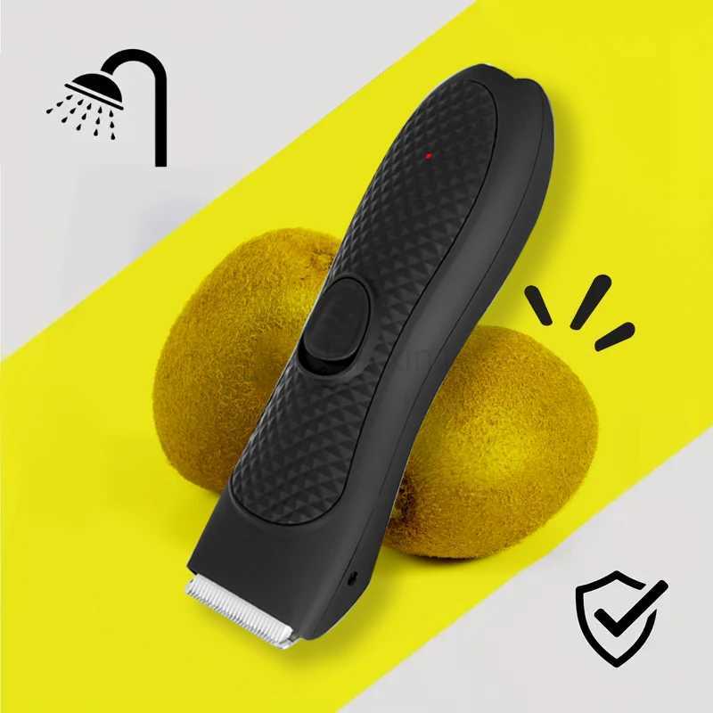 Body Hair Trimmer for Men Electric Groin Hair Trimmer Rechargeable Ball Shaver Groomer Replaceable Ceramic Blade Head WaterproofY240729