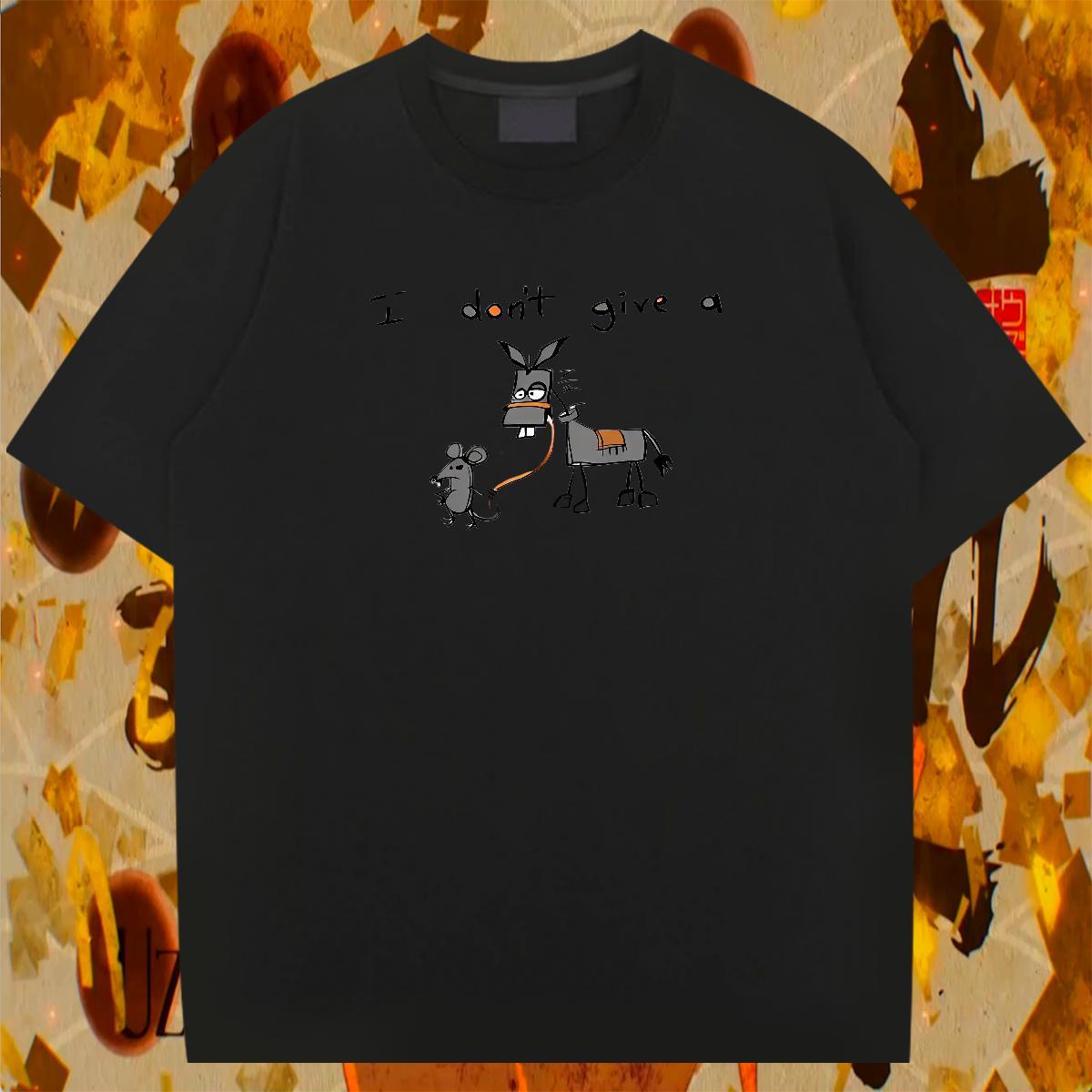 TOP Quality Men Tees 230g 100% Cotton Outdoor mouse Cartoon Print Pure Cotton New Designer T shirt Tops Shirt