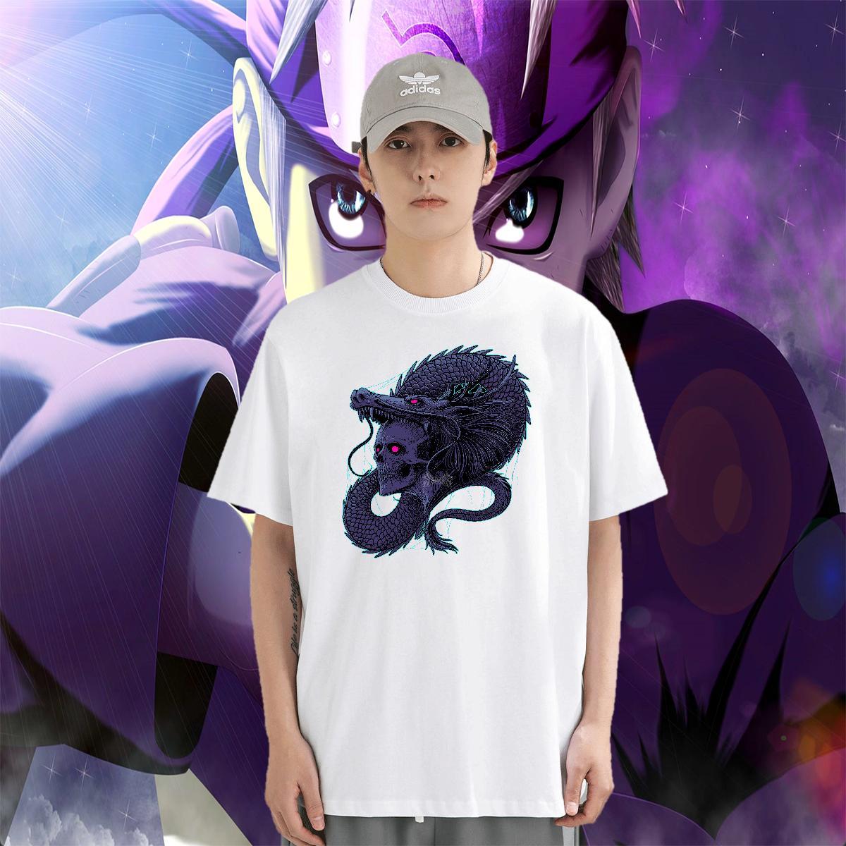 TOP Quality Mens Tshirts 100% Cotton 230g Anime Printing Street skull Cartoon Print Breathable Soft 2024 Mens T Shirts Tops Tees