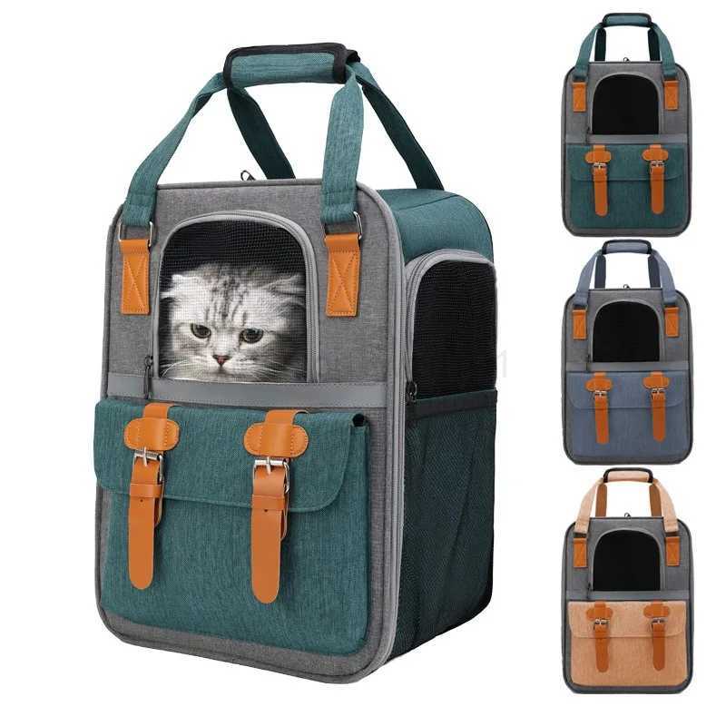 Pet Cat & Dog Oxford Backpack Outdoor Travel Cat Bag Backpack Portable Stand Comfortable Breathable Dog Cat Handbag