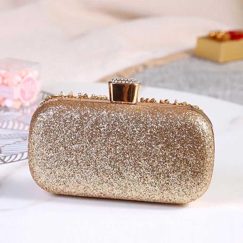 Women Diamond Evening Bag Mini Hollow Out Dinner Purse Ladies Glitter Crystal Shiny Dress Clutch Bridal Wedding Banquet HandbagXJ240729