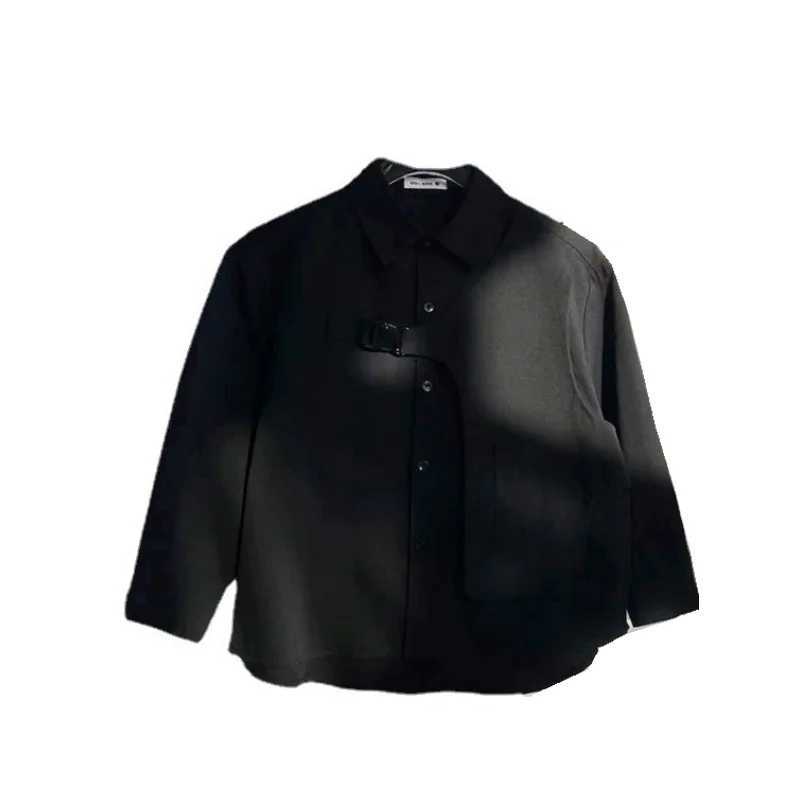 Boys baby shirt jacket 2023 black spring autumn shirt cotton gift plus size childrens clothingW240729