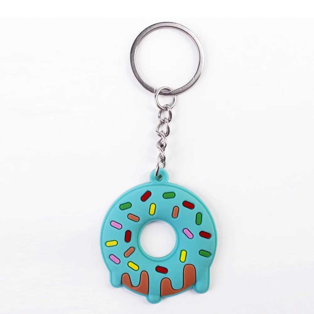 Creative Sweet Donut Keychain Party Favors Kids Food Pendant Keyrings Bagpack Ornaments Accessories Christmas New Year GiftsL240729