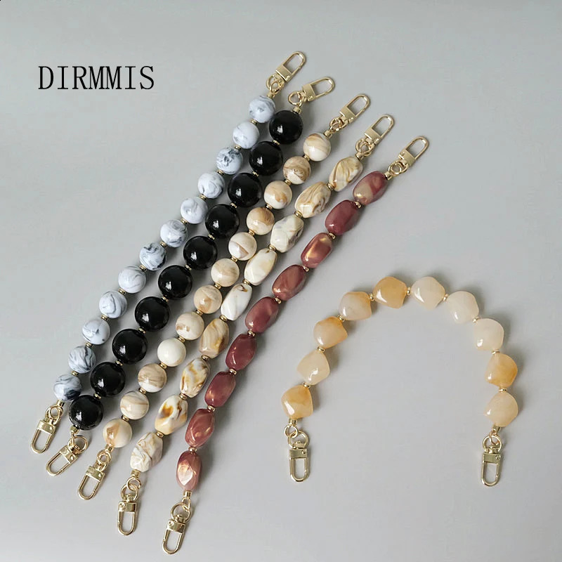 Woman Bag Accessory Black Beige Red Acrylic Resin Beads Parts Handcrafted Wristband Women Replacement Bag Handle Chain 240729