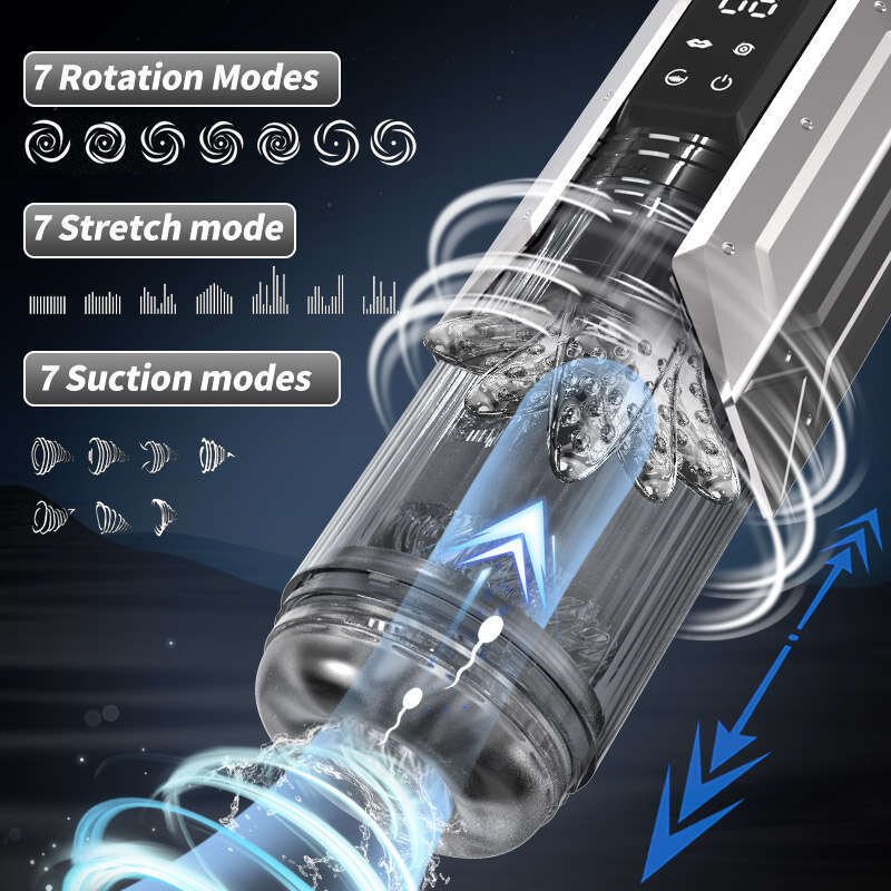 IPX7 LED Automatic Male Masturbator Cup 7 Sucking Rotating Licking Thusting Modes Pocket Pussy Stroker Blowjob Sex Toys For Men