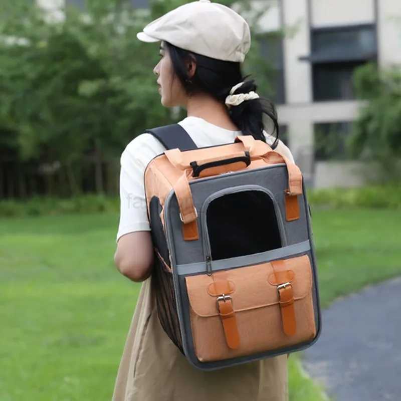 Pet Cat & Dog Oxford Backpack Outdoor Travel Cat Bag Backpack Portable Stand Comfortable Breathable Dog Cat Handbag