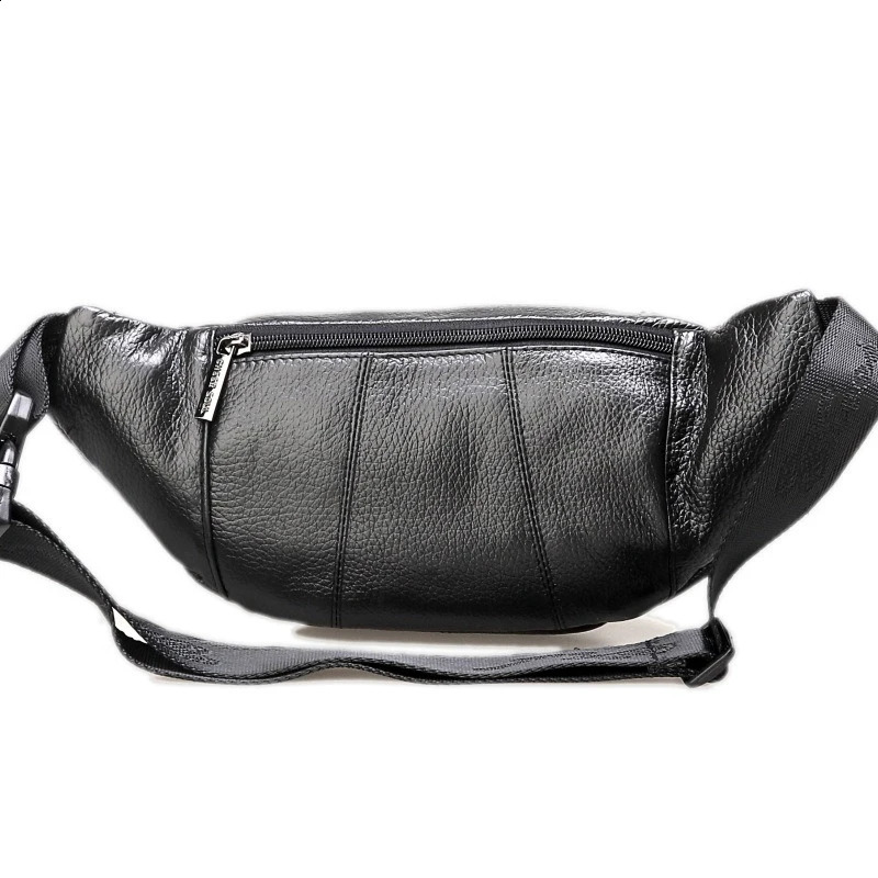 Genuine Leather Men Waist Fanny Pack Cross body Bags Multi-Pocket Travel Vintage Real Cowhide Male Sling Chest Hip Belt Bum Bag 240729