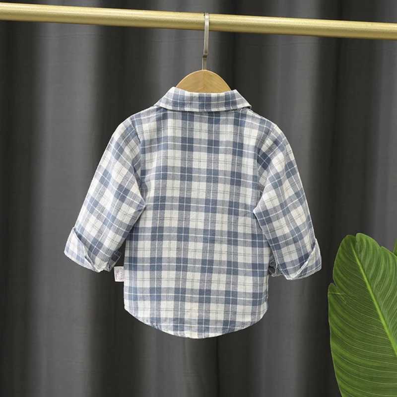 Autumn baby plain coat fashionable childrens shirt pocket cotton childrens casual coat childrens clothing boys topW240729