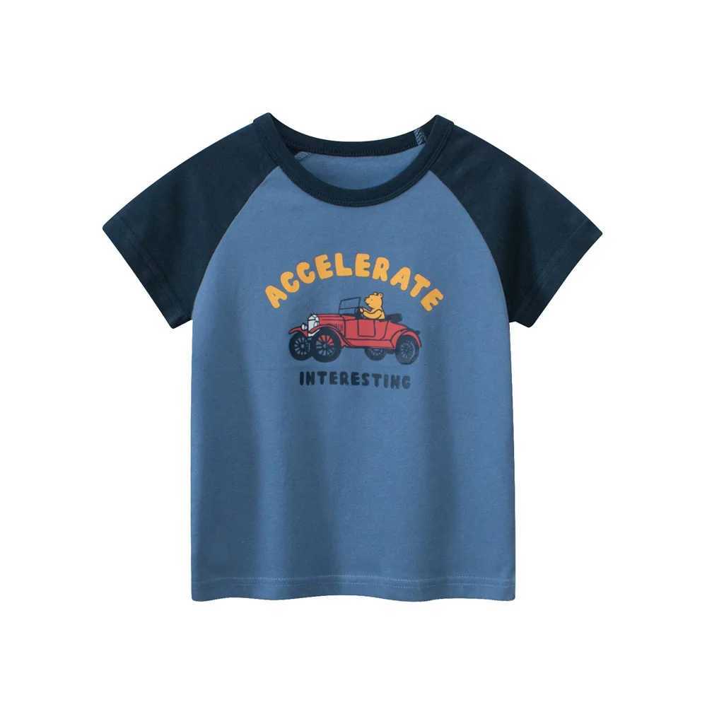 T-shirts 1-9T Car Print Baby Boy T Shirt Cotton Summer Baby Clothes Toddler Kid Tshirt Short Sleeve Childrens Basic Tee Top OutfitL24729