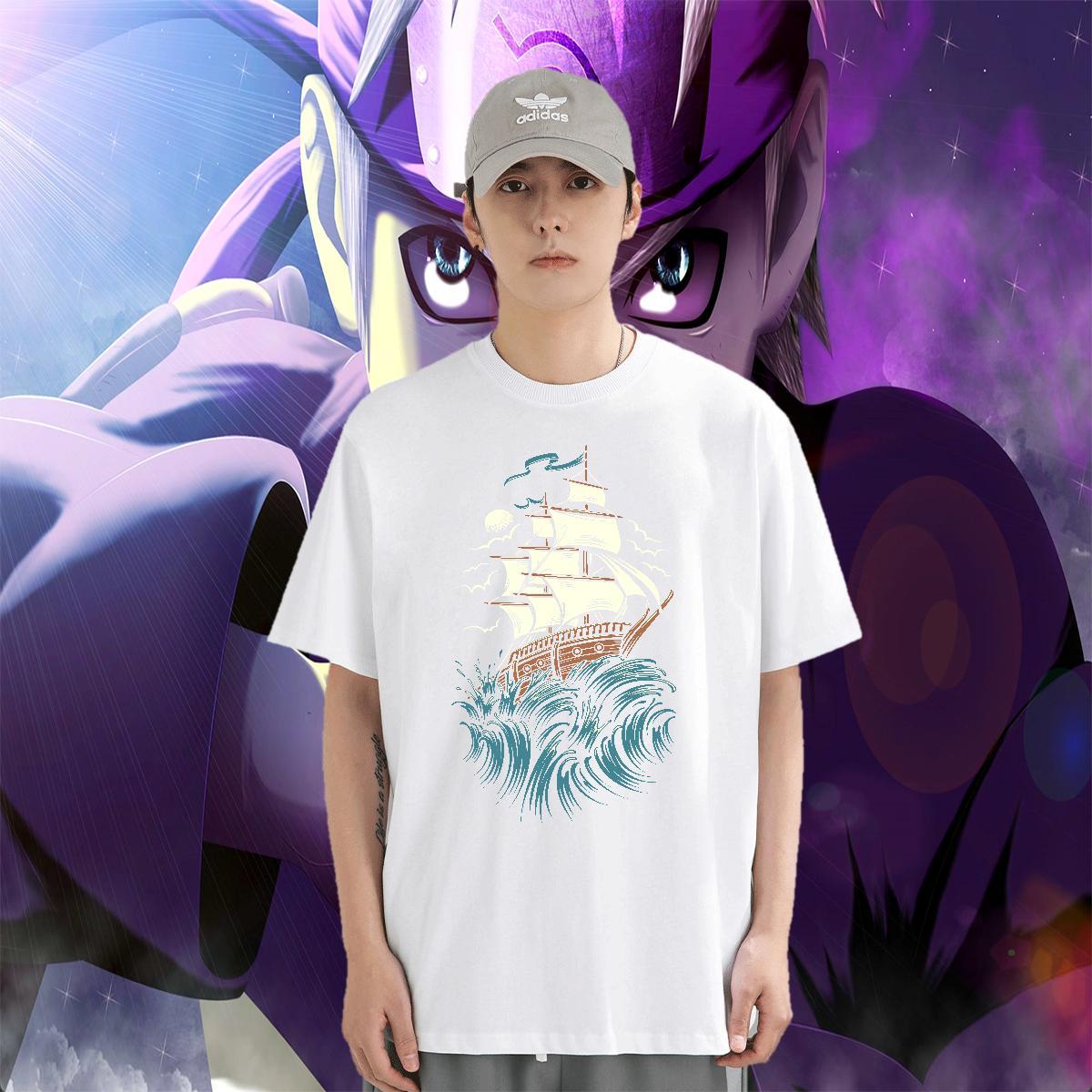 Cool Design Men Clothes T-Shirt 230g Pure Cotton Anime Printing Street ship Custom Print Plus Size O-Neck Short Sleeve DIY Customized T Shirts Men Pol
