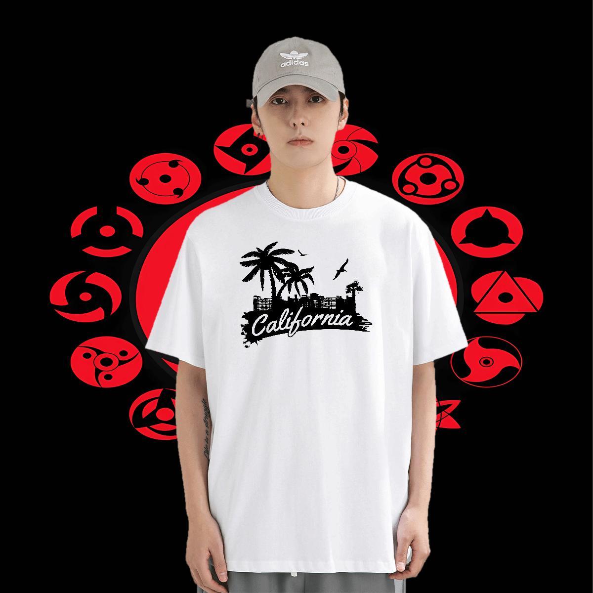 High Quality Men Clothes T-Shirt 230g Cotton Street Wear tree Cartoon Printing L-4XL Breathable Crew Neck Stylist Man T Shirts Tee Shirt