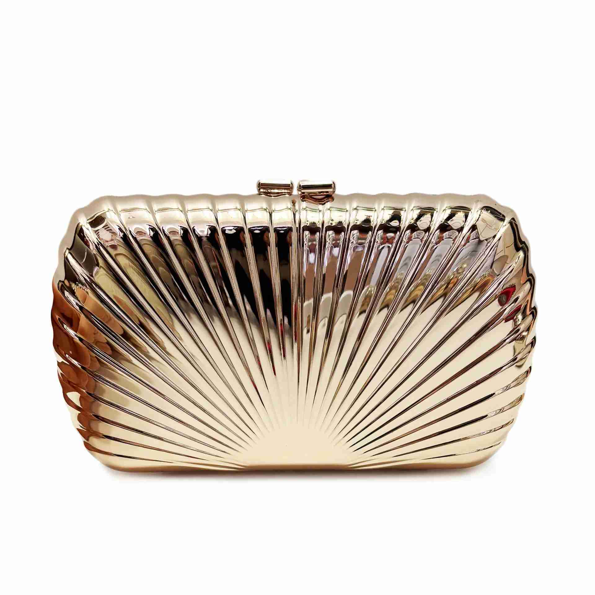 New minimalist metal shell three-dimensional banquet dress hand-held single shoulder crossbody womens bagXJ240729