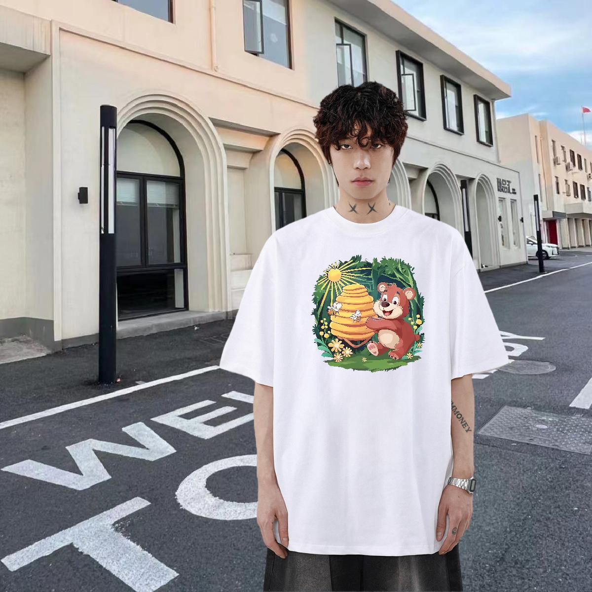 Designer Men Tops Tees 230g 100% Cotton Sport bear Oversized Breathable Fashion Designer T Shirts Men Polos
