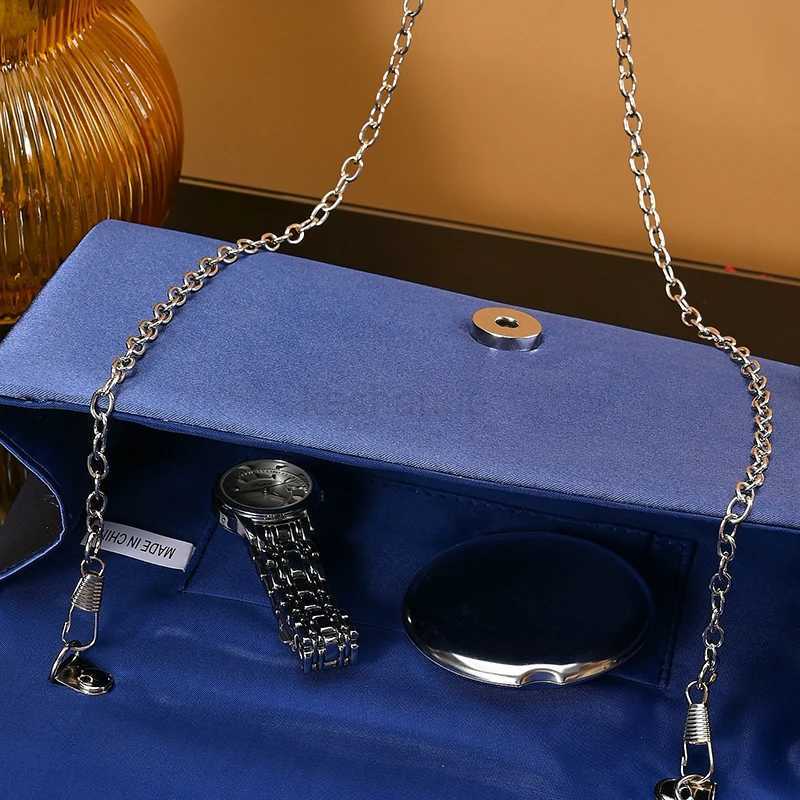 Classical Satin Elegant wedding Evening Bag Luxury Bridal Clutch bag Elegant Ladies Rhinestone Buckle Envelop Bag For WomenXJ240729