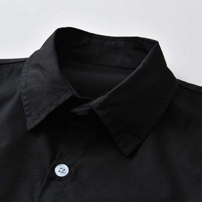 Spring and autumn baby boy shirt black long sleeved lapel cardigan casual childrens shirt mens clothing mens clothing mens clothing mens clothingW2407