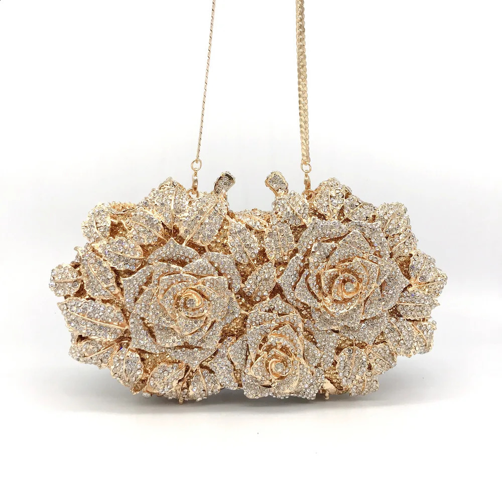 Crystal Wedding Bridal Evening Clutch Purse silveryGold Rhinestone Womens Dinner Party Diamond Cocktail Handbags 250815