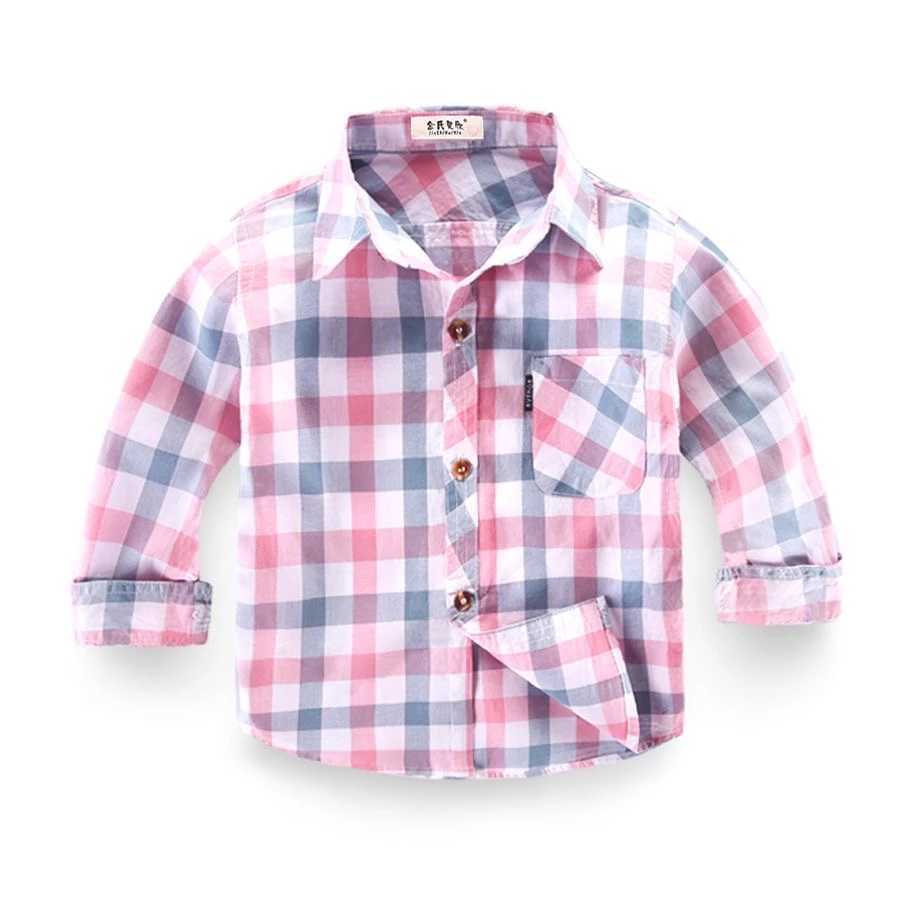 Hot selling childrens shirts fashionable long sleeved baby boys shirts plain weave style childrens shirts spring and autumn cotton topsW240729