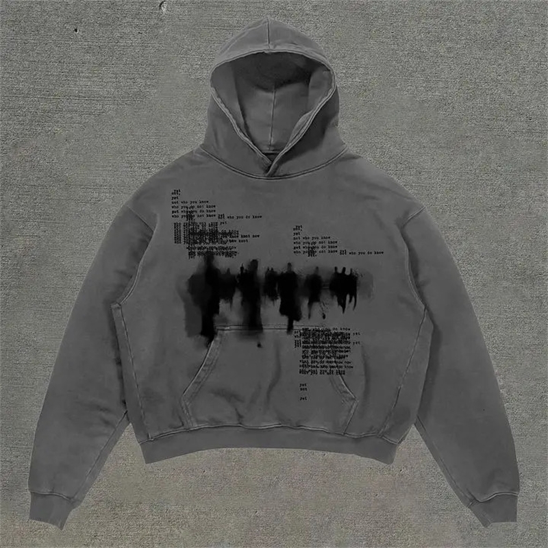 Y2K American retro fashion pattern oversize casual hoodie mens and womens Gothic hip-hop casual sweatshirt street wear 240729