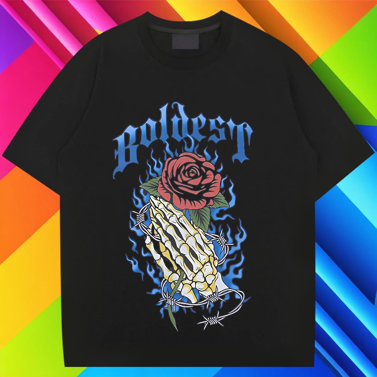 Free Shipping Tshirts 230g Cotton Street Casual flower Custom Printing Pure Cotton Factory Direct T-Shirts Clothings