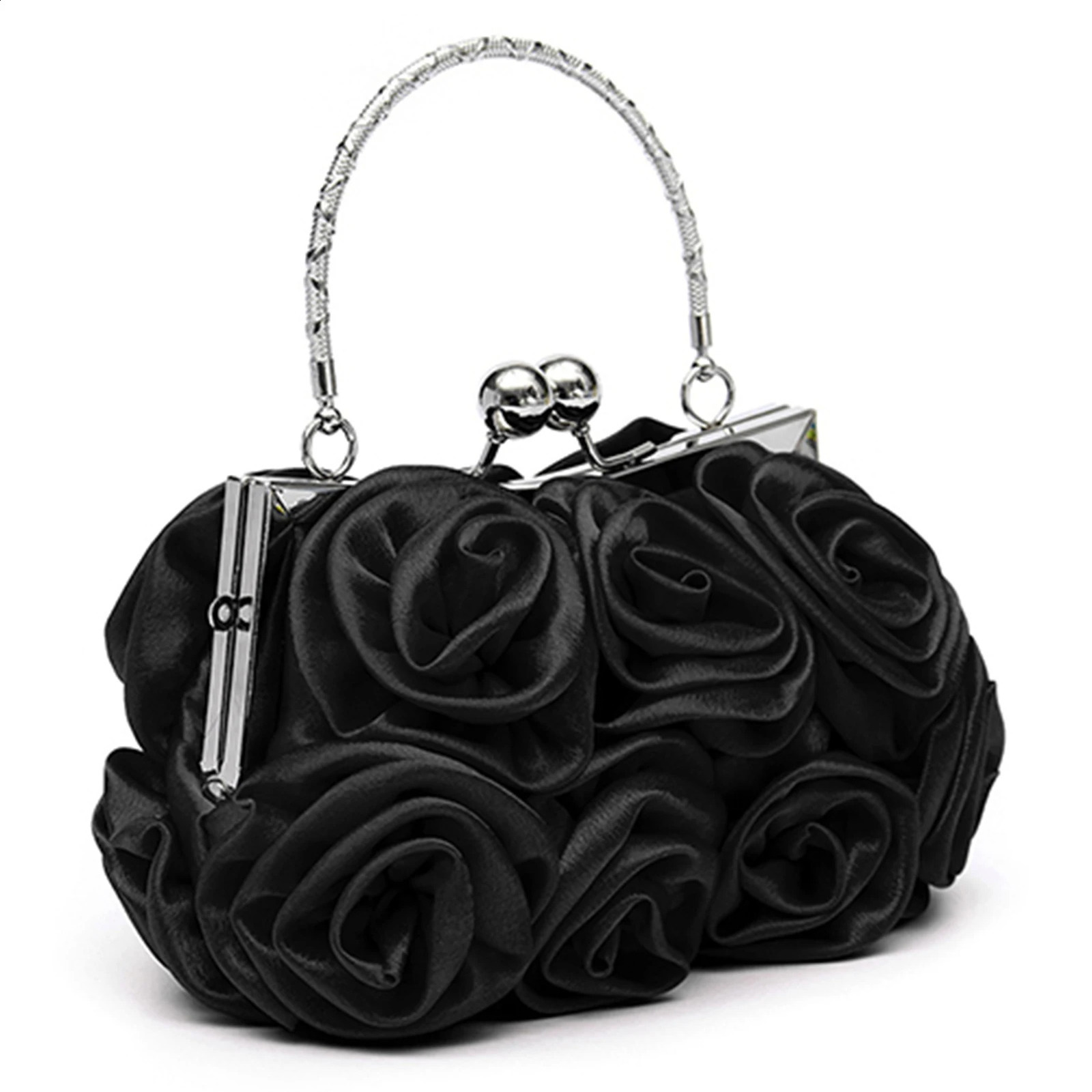 Handbag Womens Tote Bag Rose Flower Pattern Clutch Bags Evening Party Bridal bags for women bolsa feminina bolso mujer 240729