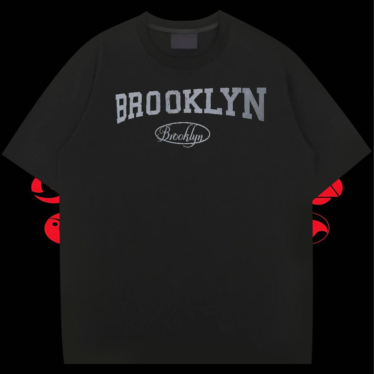 Soft Couples T Shirts 230g Cotton Street Brooklyn Oversized 3XL 4XL Crew Neck Breathable Free Shipping T-Shirts for Men Wear