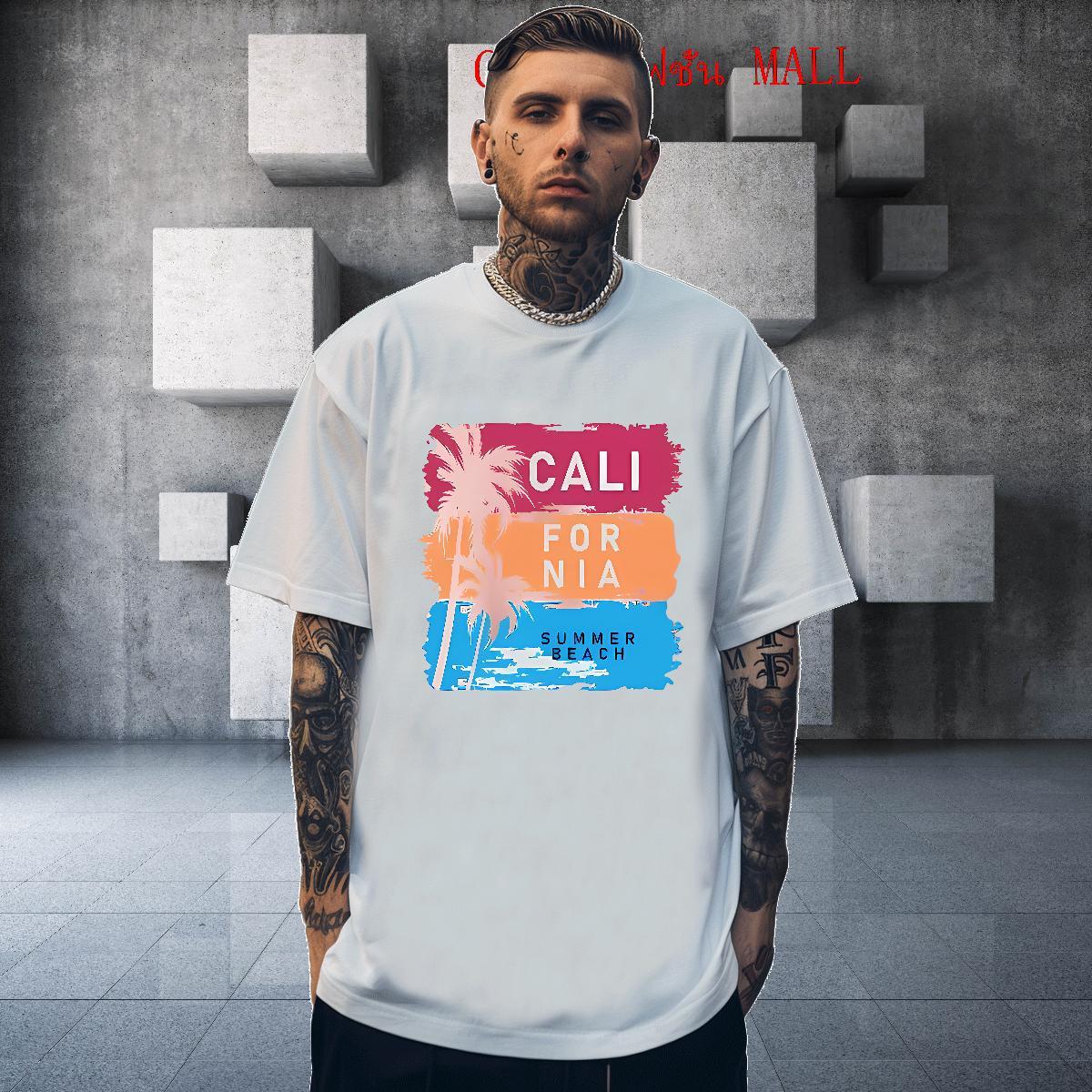 Free Shipping Tshirts 230g Pure Cotton Beach tree Custom Anime Breathable Soft DIY Customized T-Shirts for Men Polos