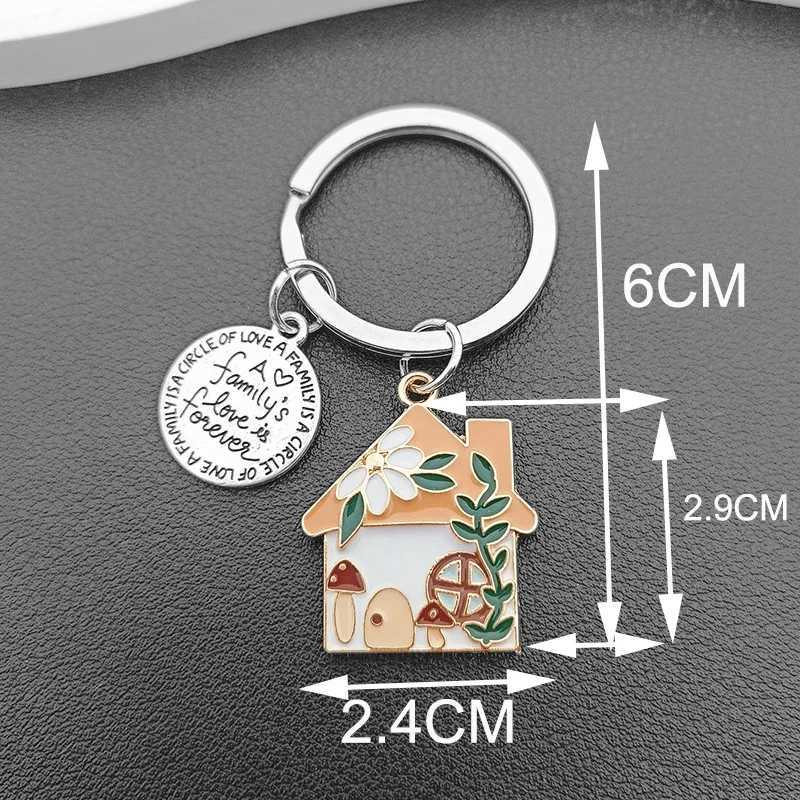 Lovely Family Keychain House Key Ring Cute Cabin Keychains for Women Gift for Family MemberL240729