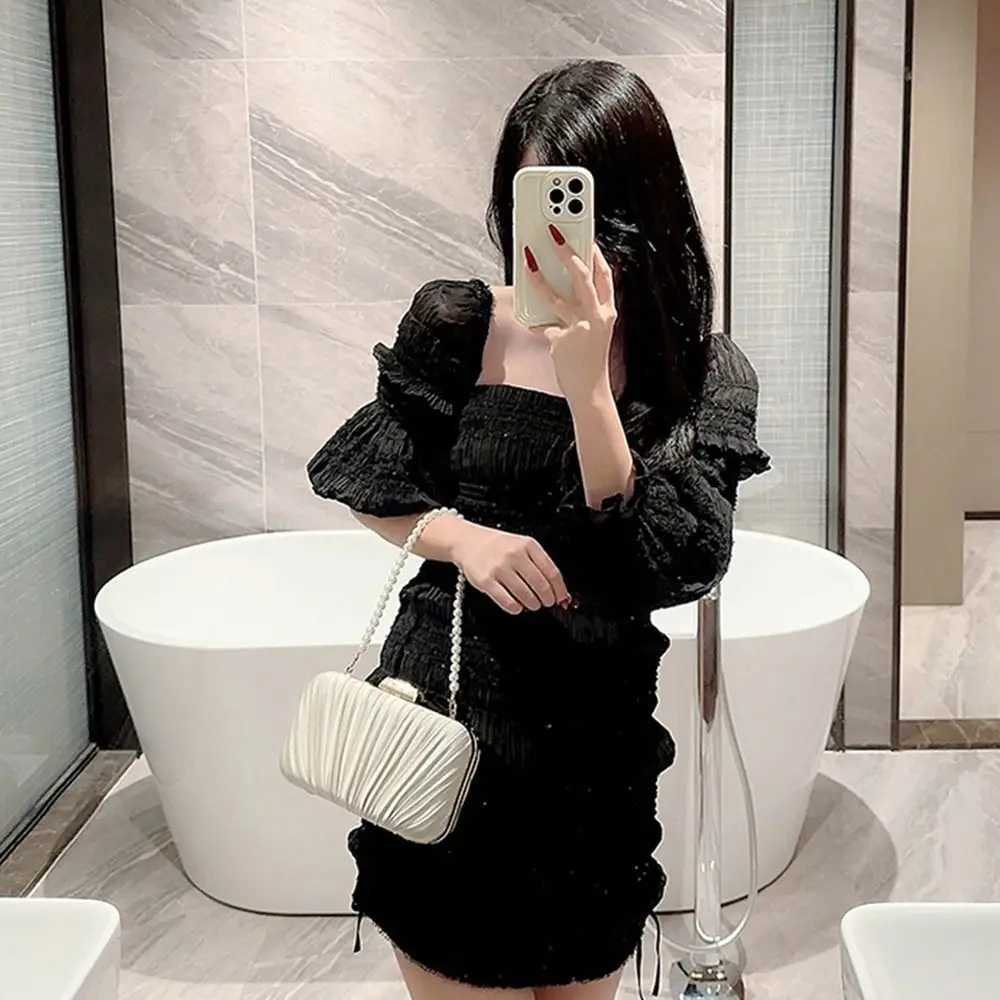 Silk Evening Bag Women Elegant Fashion Banquet Clutch Pearl Chain Shoulder Bags Luxury Purse Female Wedding Party HandbagsXJ240729