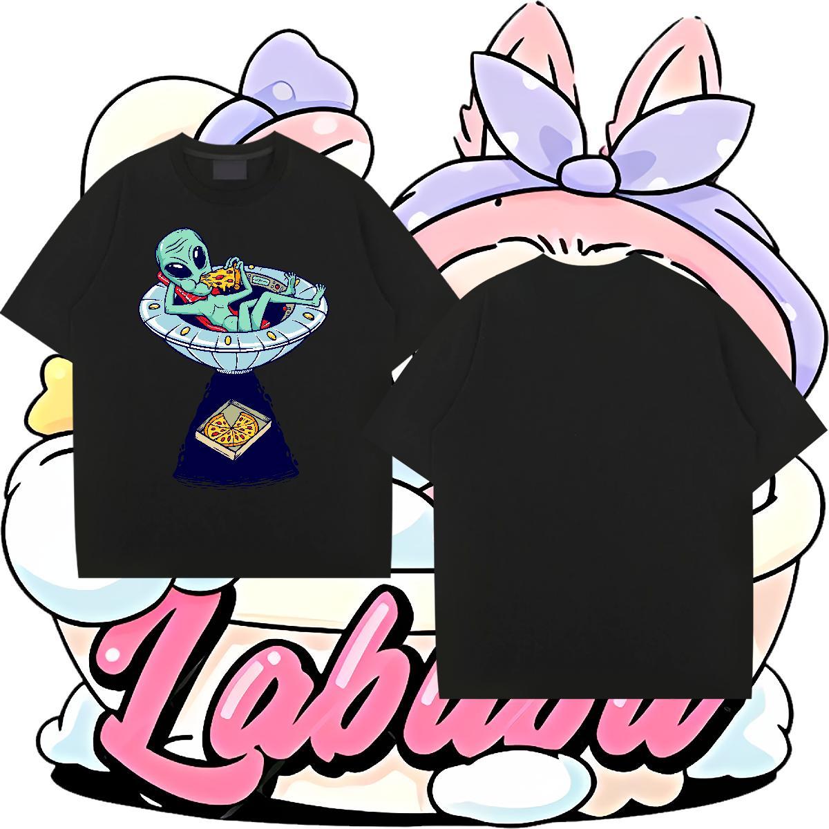 Comfortable Tshirts 230g 100% Cotton Hip Hop ET Plus Size Cartoon Short Sleeve O-Neck Classic T-Shirts Clothings