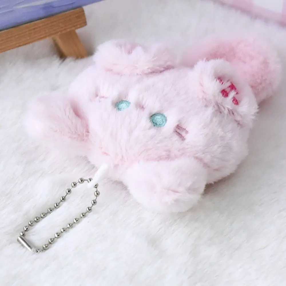1PC Kawaii Soft Stuffed Animal Little Cat Keychain Plush Bag Car Pendant Keychain DIY Trinket Kids Stuffed Animal ToysL240729