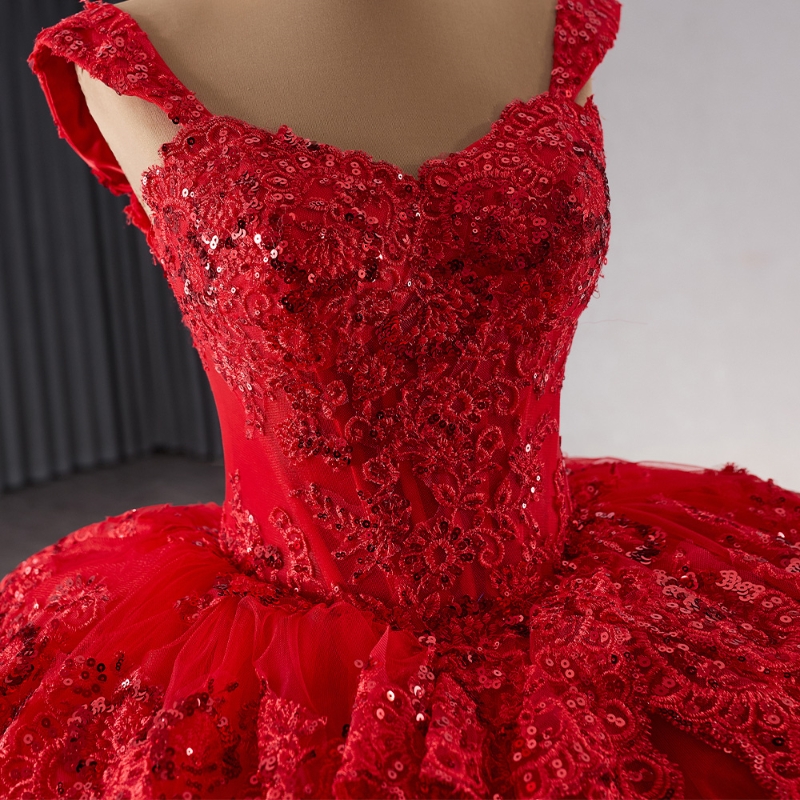 Red Sparkly Princess Quinceanera Dresses Off Shoulder Applique Beaded Tull Prom Lace Up Mexican Sweet 16 vestido 15 anos