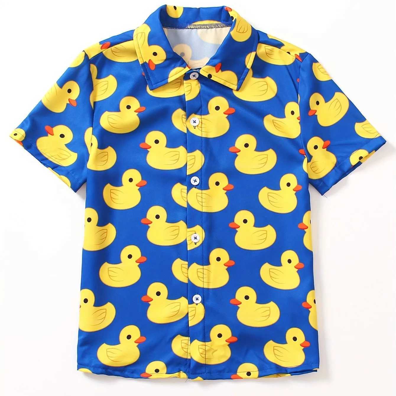 Boys casual short sleeved shirtprinted summer fashion themed colorful pattern lightweight and breathable fabricW240729