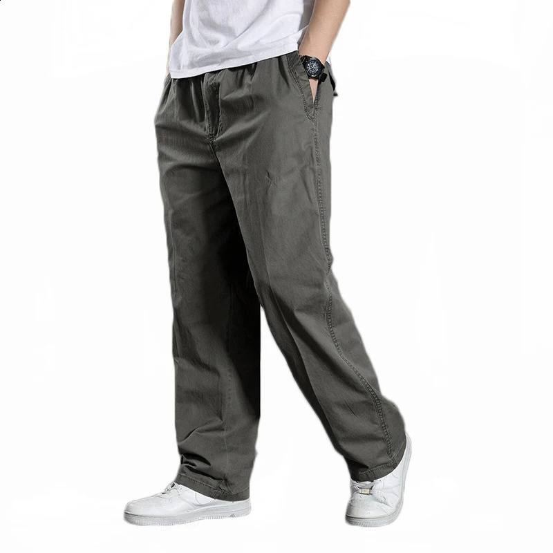 Alobee Mens Cargo Pants Summer Spring Cotton Work Wear In Large Size Casual Climbing Joggers Sweatpants Hombre Trousers 240822