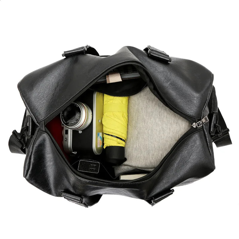 Fitness bag leather sports bag mens dry and wet bag womens training shoes fitness yoga travel storage bag shoulder exercise bag 240904