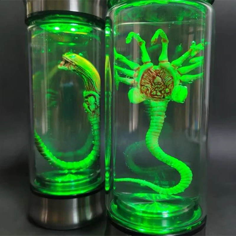 Alien Glow Jar Xenomorph Specimen Facehugger Embryo Glass Jar Movie Prop Replica Home Decor Desktop Crafts Sculpture Decoration 240830 - view 4