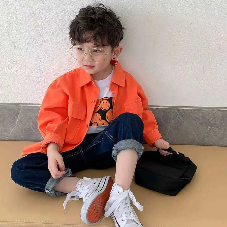 Childrens boys shirts childrens clothing baby cotton spring and autumn boys shirts loose fitting long sleevesW240729